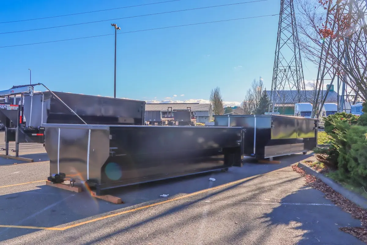 Roll-off dumpster ready for waste disposal at job site for 30 Yard Dumpster Rental in North Vernon